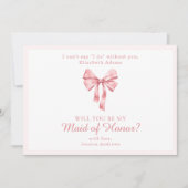 柔らかいピンクのコケット弓が欲しい？ 招待状 (正面)