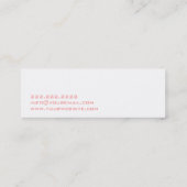 柔らかいピンクのシェブロンの衛生士の名刺 スキニー名刺 (裏面)