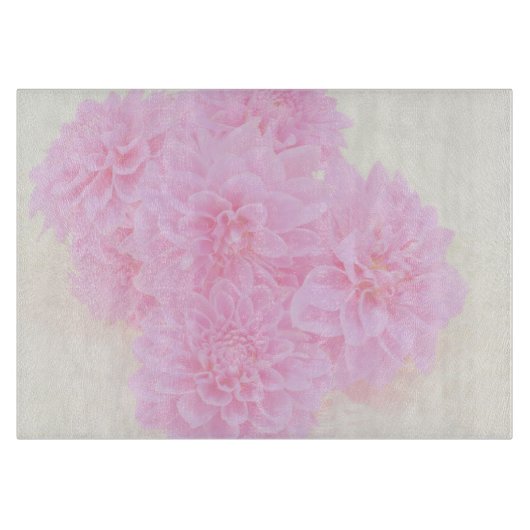 柔らかいピンクのダリア カッティングボード (正面)