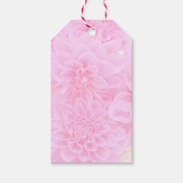 柔らかいピンクのダリア ギフトタグ