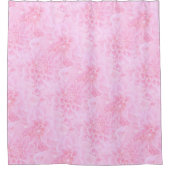 柔らかいピンクのダリア シャワーカーテン (正面)