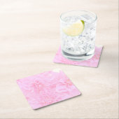 柔らかいピンクのダリア スクエアペーパーコースター (インサイチュ)