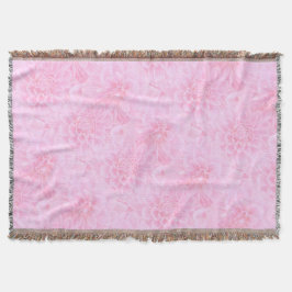 柔らかいピンクのダリア スローブランケット