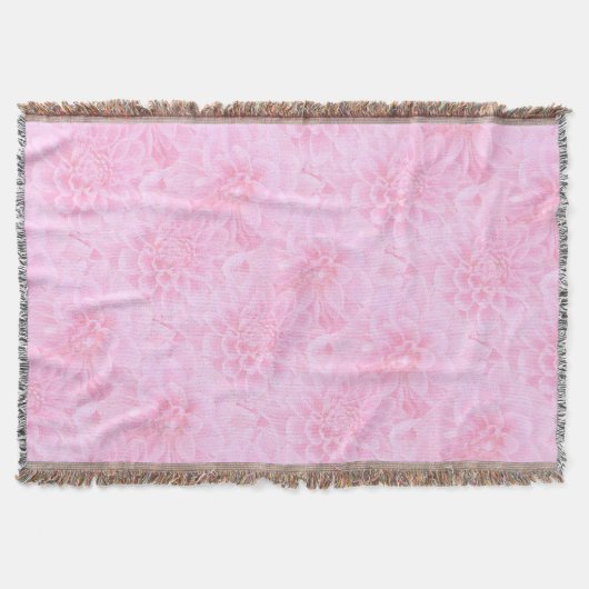 柔らかいピンクのダリア スローブランケット (正面)