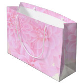 柔らかいピンクのダリア ラージペーパーバッグ (裏面アングル)