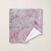 柔らかいピンクのバラおよびベビーの呼吸 バスタオルセット (ウォッシュタオル)