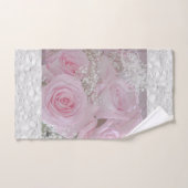 柔らかいピンクのバラおよびベビーの呼吸 バスタオルセット (ハンドタオル)
