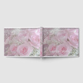 柔らかいピンクのバラと赤ちゃんの息 ゲストブック (全面)