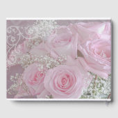 柔らかいピンクのバラと赤ちゃんの息 ゲストブック (裏面)