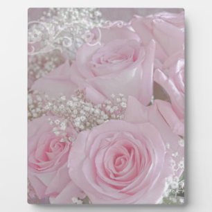 柔らかいピンクのバラと赤ちゃんの息 フォトプラーク