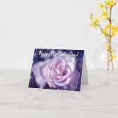 柔らかいピンクのバラのお母さんのデイカード カード (黄色い花)