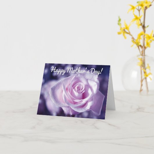 柔らかいピンクのバラのお母さんのデイカード カード (黄色い花)
