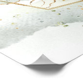 柔らかいピンクのバラのユーカリ金ゴールド抜き式 ポスター (角)