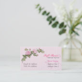 柔らかいピンクのバラの名刺 名刺 (スタンド正面)