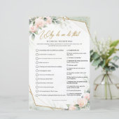 柔らかいピンクのバラの緑の金ゴールドなぜ私たちはそれをする (スタンド正面)