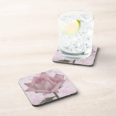柔らかいピンクのバラの花 コースター (右側)