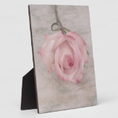 柔らかいピンクのバラの花 フォトプラーク (側面)