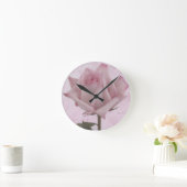 柔らかいピンクのバラの花 ラウンド壁時計 (ホーム)