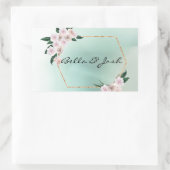 柔らかいピンクのバラ結婚の花 長方形シール (バッグ)