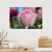 柔らかいピンクのバラ ポスター (キッチン)