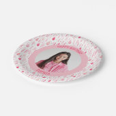 柔らかいピンクのパターンの写真 ペーパープレート (アングル)