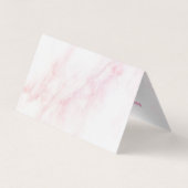 柔らかいピンクのフェイク大理石 名刺 (裏面)