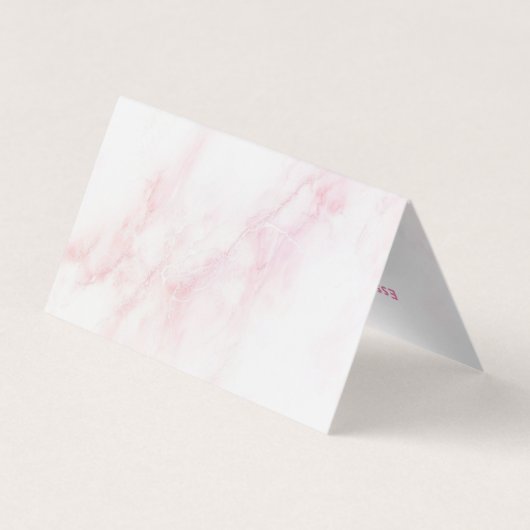 柔らかいピンクのフェイク大理石 名刺 (裏面)