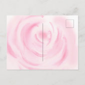 柔らかいピンクのフローラ女の子の赤ちゃんシャワー インビテーションポストカード (裏面)