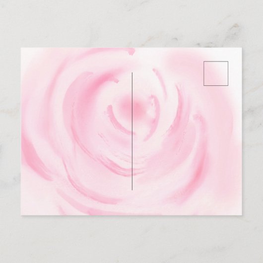 柔らかいピンクのフローラ女の子の赤ちゃんシャワー インビテーションポストカード (裏面)