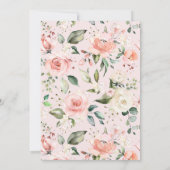 柔らかいピンクのフローラ小さなかぼちゃの赤ちゃんシャワー 招待状 (裏面)