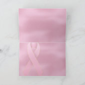 柔らかいピンクのリボンの乳癌の挨拶状 カード (内部)