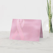 柔らかいピンクのリボンの乳癌の挨拶状 カード (正面)