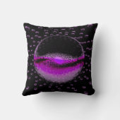 柔らかいピンクの光を放つ奇妙なエイリアンの球体 クッション (裏面)