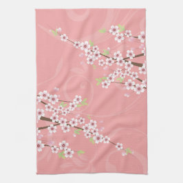 柔らかいピンクの桜 キッチンタオル