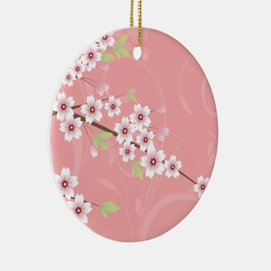 柔らかいピンクの桜 セラミックオーナメント (右)