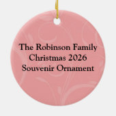 柔らかいピンクの桜 セラミックオーナメント (裏面)