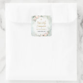 柔らかいピンクの水の色の花の最初の神聖な聖餐式 スクエアシール (バッグ)