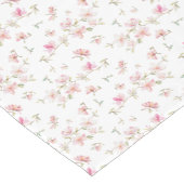 柔らかいピンクの水彩画の花模様 ショートテーブルランナー (コーナー)