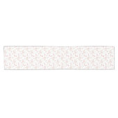 柔らかいピンクの水彩画の花模様 ショートテーブルランナー (横)