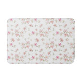 柔らかいピンクの水彩画の花模様 バスマット (正面)