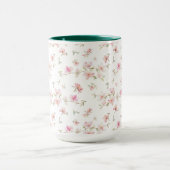 柔らかいピンクの水彩画の花模様 マグカップ (中央)