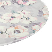 柔らかいピンクの水彩画パターン カッティングボード (角)