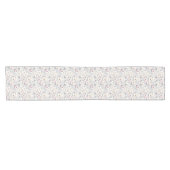 柔らかいピンクの水彩画パターン ショートテーブルランナー (横)