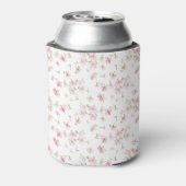 柔らかいピンクの水彩花模様 缶クーラー (缶裏面)