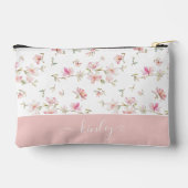 柔らかいピンクの水色の花 アクセサリーポーチ (裏面)