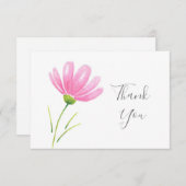 柔らかいピンクの水色コスモスの花 サンキューカード (正面/裏面)