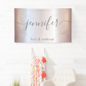 柔らかいピンクの発光魅力的なスクリプトのミニマル主義者 横断幕 (インサイチュ)