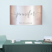 柔らかいピンクの発光魅力的なスクリプトのミニマル主義者 横断幕 (トレードショー)