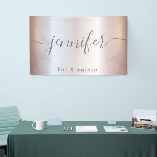 柔らかいピンクの発光魅力的なスクリプトのミニマル主義者 横断幕 (トレードショー)