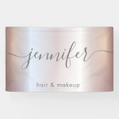 柔らかいピンクの発光魅力的なスクリプトのミニマル主義者 横断幕 (横)